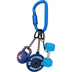 Gym Keychain & Bag Charm - Dumbbell, Barbell & Kettlebell Charms for Women & Men, Fitness Gifts & Gym Accessories