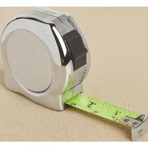 High-Visibility Professional Measuring Tape with Inch and Engineer Scale - 33-Foot Chrome Tape Measure - Durable 1-Inch Wide Blade - Reusable and Easy-Read Markings for Precision Work