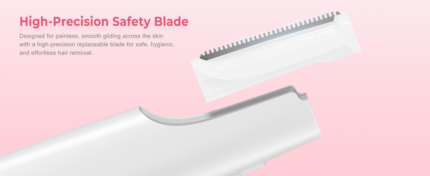 White Sonic Dermaplaning Tool for Women, 3-Speed Facial Hair Remover with LED Light, Rechargeable Face Shaver for Peach Fuzz Removal & Gentle Exfoliation, Portable Skincare Tool with Replaceable Blades