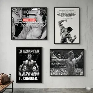 Arnold Schwarzenegger Motivational Poster, Quote Affirmation Prints, Fitness Legend Wall Art, Gym Fitness Motivation Decor Gift