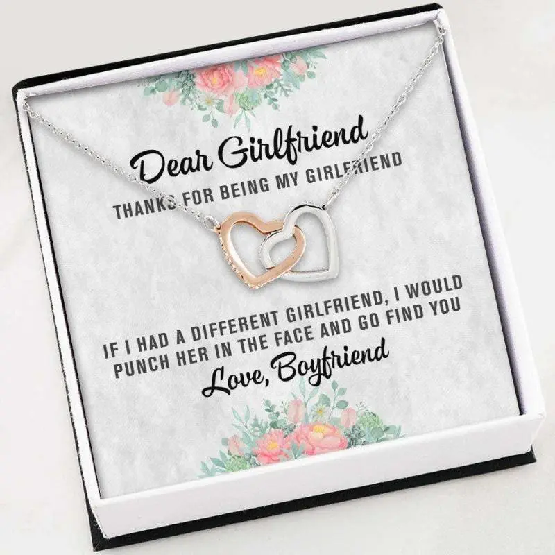 Friend Necklace “ To My Best Girlfriend “ Interlocking Hearts Necklace With Gift Box For Birthday Christmas, Friendship necklace, matching sets, BFF gifts, meaningful jewelry, best friend forever