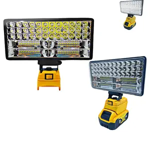 Cordless LED Work Light for Dewalt 20V Battery，90W 5400LM Wide Beam Flood Light with Two USB Charging Port Flashlight for Emergency,Workshop,Garage.(No Battery)