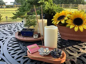 Concrete Weatherproof Incense Station. Keep those bugs away and add some Zen. Amazing Gift. Add ambiance and Flare. Bug Repellent