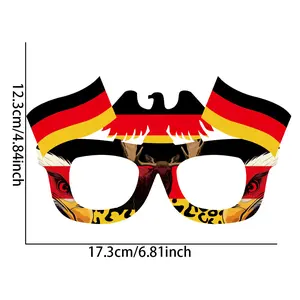 2026 German football fan party glasses frame; Germany flag–style glasses; creative glasses frame without lenses; felt material—lightweight and comfortable accessory suitable for game day photo props, party celebrations, and family TV viewing of matches.