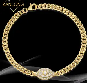 Angel Eyes Cuban Link Bracelet - Moissanite & 925 Sterling Silver