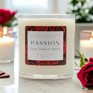 Pure Escape Luxury Candles 10oz 50+ Hour Burn Jasmine|Sandalwood|Patchouli Aromatherapy|Decor