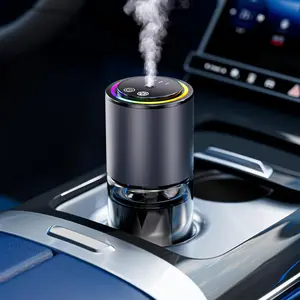 DIBMS Car Air Freshener Rechargeable Diffuser,Smart Car Air Freshener 150ml Capacity for 6 Months,RGB Music Syncing Light,Auto On/Off,Suitable for Cars,Offices (Cologne)