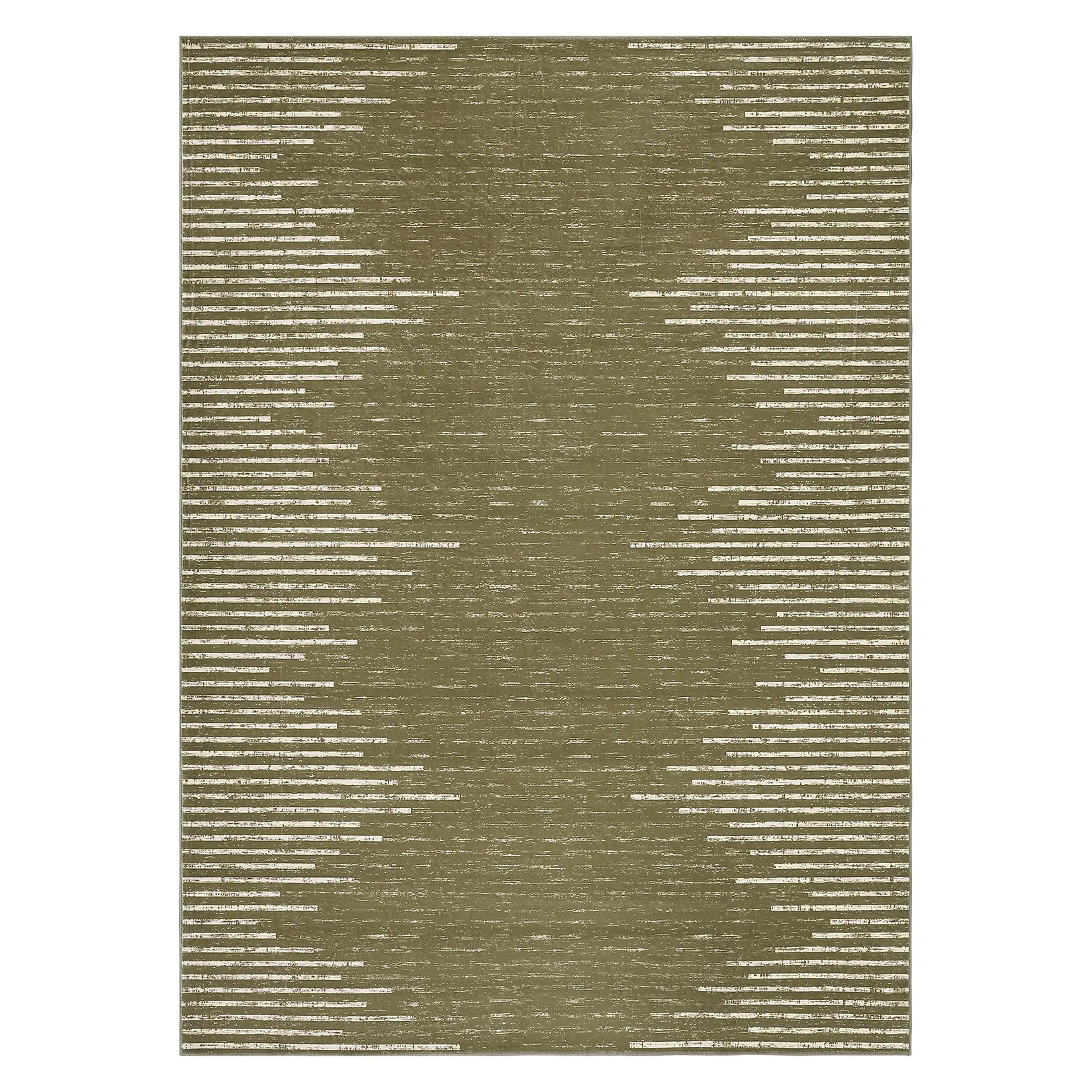 Taupe Contemporary 5x7 ft Rectangular Geometric Striped Area Rug - Washable, Soft Fiber, Low Pile, Non-Slip, Grippy, Stayput, High Traffic for Indoor Use, Grippy Area Rugs, Stayput Area Rugs