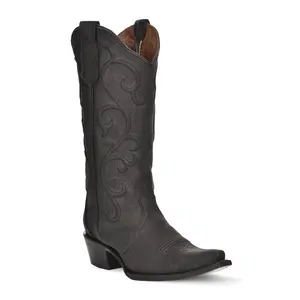 Corral Women's Embroidery Black Snip Toe Cowgirl Boots