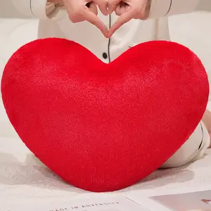 Pink Heart Pillows, Cute Heart Decorative Pillow, Heart Shaped Throw Pillows for Bed, Faux Rabbit Fur Plush Hoom Decor Pillow Cushion for Chair Sofa Living Room, Soft Touch Cushion