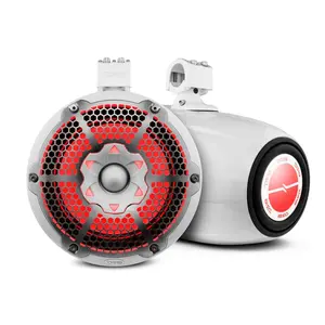 DS18 DS-NXL-X10TPNEO/WH HYDRO 10in Neodymium Magnetic Marine Audio Speaker Towers, Built-in Passive Radiator, 1in Driver, RGB LED Light, 900 W, White