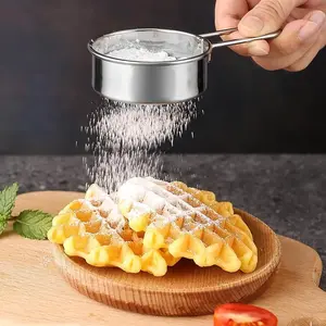 Stainless Steel Flour Sifter, 1 Count Kitchen Sieve For Flour, Sugar, Spice, Flour Strainer Mini Small Flour Strainer Drainer for Baking, Powder, Sugar and Coffee Pastas Tea Strainer, Kitchen Gadgets 2025 Utensils Bakeware