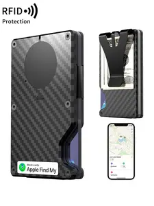 Men's Air wallet with Apple location function, trackable clip, RFID shielding, compact design, suitable for daily use, business use, as a gift for men and women, Father's Day gift, Thanksgiving and Christmas, not compatible with Android system.