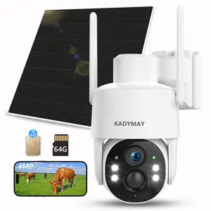 KADYMAY 4G LTE Cellular Security Camera, Support Verizon, AT&T, T-Mobile, 64GB TF Card, 5W Solar, 2.5K 4MP, No WiFi Needed, Outdoor Wireless View