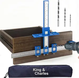 Cabinet Hardware Jig, Cabinet Handle Jig with 3pcs Point Wood Drils Bits, Use for Handles Pulls Knobs