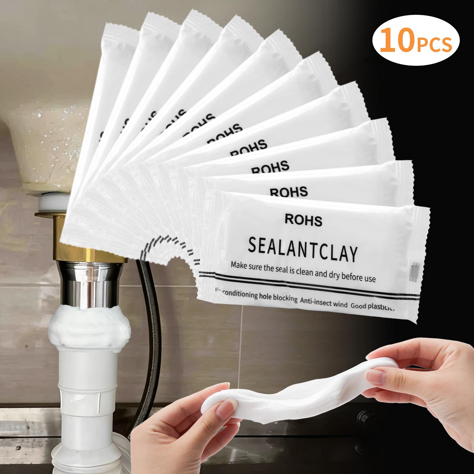 10Pcs Professional Sealant Clay - Waterproof & Anti-Insect Wall Hole Filler Mud, Sticky Pipe Repair Putty for Air Conditioning Holes & Wall Cracks, Non-Toxic Quick Drying Mastic for Home Repair 10Pcs Professional Sealant Clay - Waterproof & Anti-Insect Wall Hole Filler Mud, Sticky Pipe Repair Putty for Air Conditioning Holes & Wall Cracks, Non-Toxic Quick Drying Mastic for Home Repair
