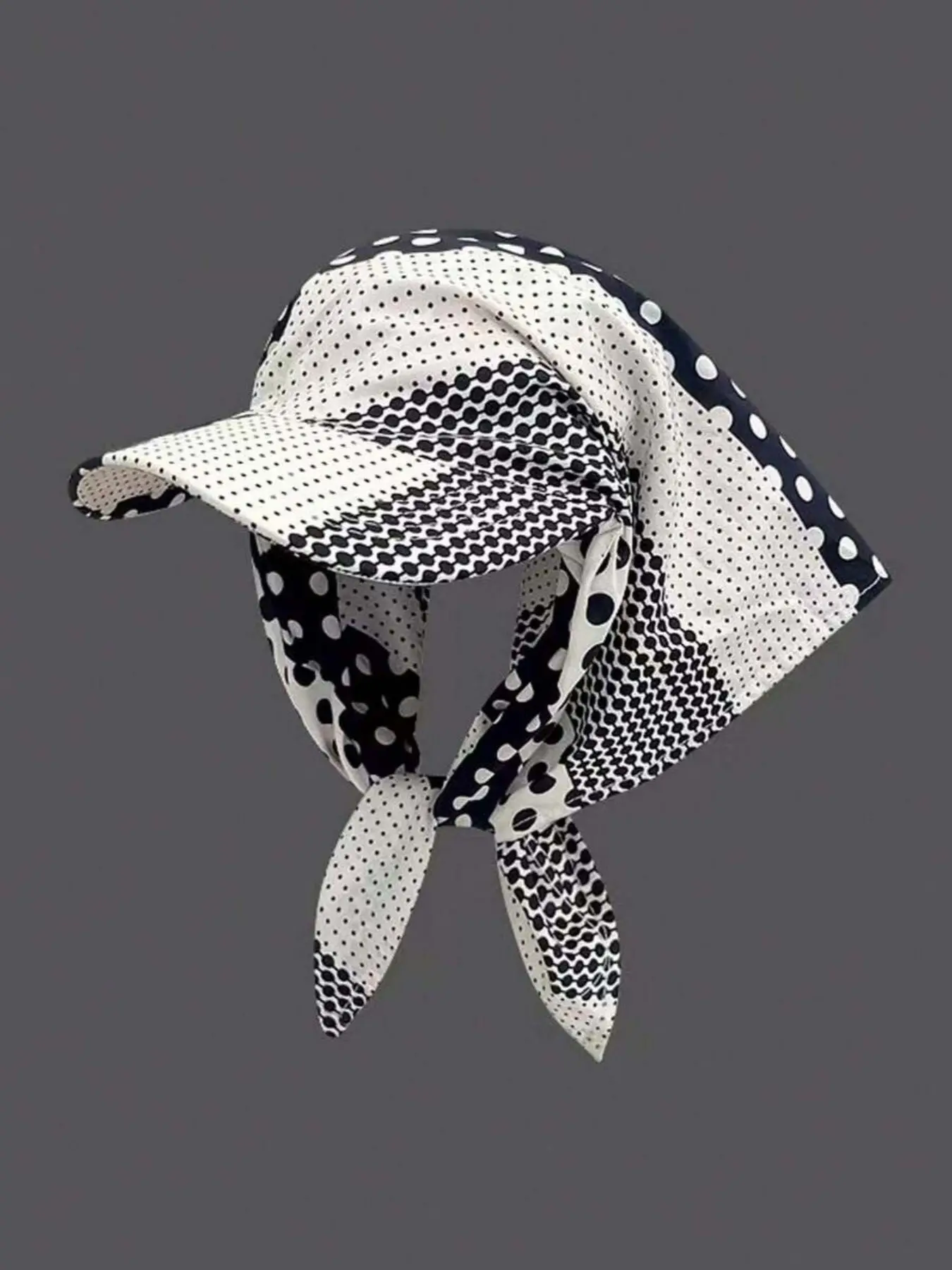 Casual Turban Hat with Polka Dot Pattern, Fitted Sun Protection Headband, Stylish and Versatile Accessory, Random Design, Adjustable Turban Wrap