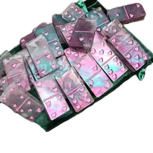 Resin Domino Set. Comes with velvet bag.
