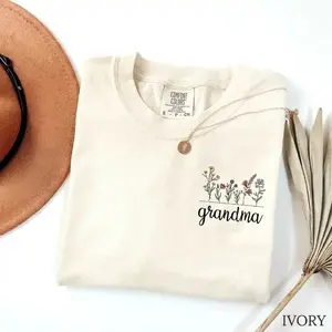 Comfort Colors Personalize Floral Grandma Shirt Mothers Day Gift For Grandma New Nana Granny Gigi Mimi Nana Cotton Unisex T-Shirt Classic Fit - TrendWear USA