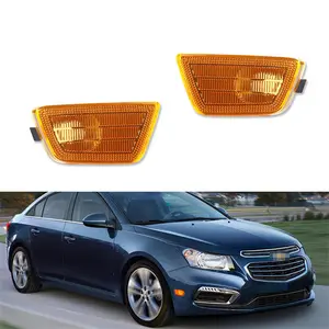 2PCS Amber Lens Front Bumper Side Marker Lights Housing Assembly For Chevy Cruze 2011 2012 2013 2014 2015 Replace OEM 116-03369L, 116-03369XL, 42334144, 95022428, 95186, 95186926, 42334145, 95022429, 95186927, GM2551198, 11721238