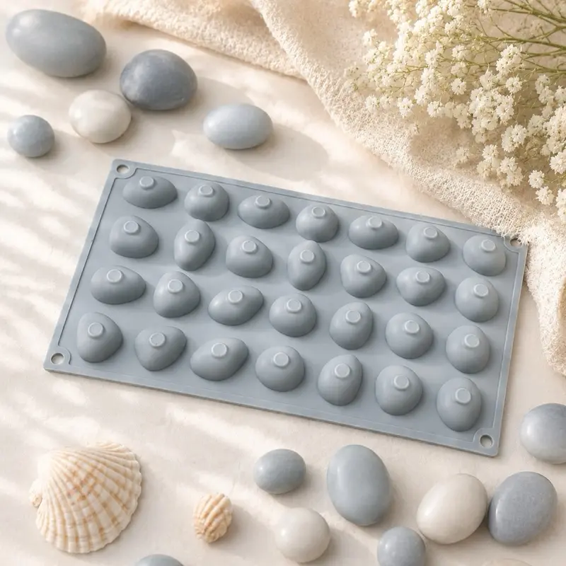 1PC Stone Pebble Silicone Mold for Soap Making, River Rock Mold for Melt & Pour Soap, Wax Melts, Resin Crafts