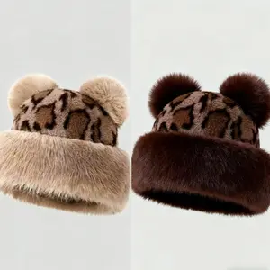 "TikTokShopBlackFriday" Women’s Mongolian Style  Hat, Soft Plush Fur Warm Cap for Autumn and  Outdoor Wear, Elegant Retro Fashion Accessory for Travel, Streetwear, and Cold Weather Outfits winter beanies men adjustable casual Knit Heart unisex design wool