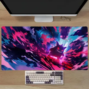 Large Size Gengar animation Mouse Pad, Premium multipurpose mousepad, non-slip and washable rubber base, suitable for computers and office decoration, gift for gamers, decoration for study and work area