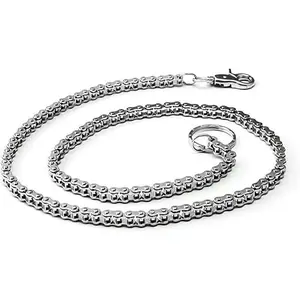 Cool Mens Silver Tone Motorcycle Bike Chain Biker Wallet Chain Pant Keychain