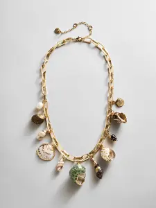 Kara Shell Charm Necklace - Gold