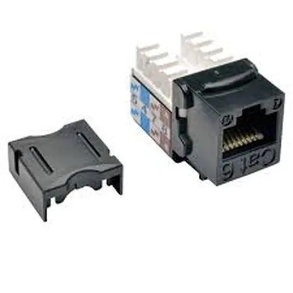 Tripp Lite N238-010-BK UL Certified Dual-Labeling Cat6/Cat5e Punch Down Keystone Jack, Black Network Connector for Computers, Office Network Components