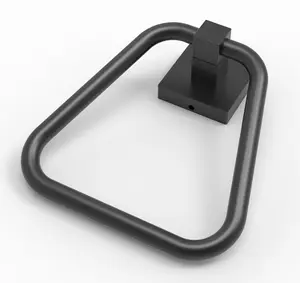 RUACQ Towel Ring,Square Base Hand Towel Ring,Stainless Steel Hand Towel Holder for Bathroom Wall,Sturdy and Rustproof(Matte Black)