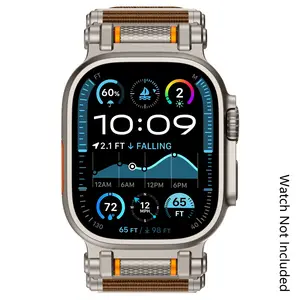 Metal Nylon/Sport Band for  Apple Watch  Ultra 2/Ultra – Military-Grade Durable & Sweatproof with Stainless Steel Connector – Fits Series 10-3/SE (42mm/44mm/45mm/46mm/49mm) -Brown (Watch Not Included)