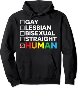 Proud Be Gay All Human Pride LGBT Rainbow Flag Plus Size Pullover Hoodie - Kadashya Shop 85B0BR1YY7ZJ