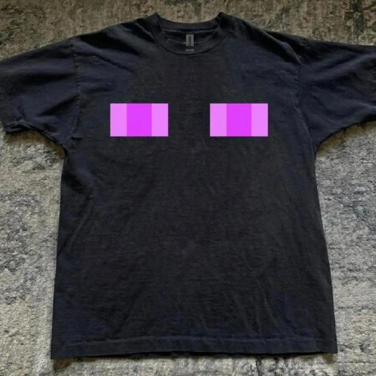 Light Pink Pixel Character Face Graphic T-Shirt, Cute Block Style Print Tee, Retro Gaming Inspired Shirt, Gildan Unisex Graphic Tee, Casual Gamer Fashion Gift