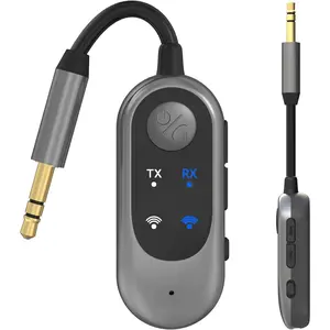 2in1 bluetooth wireless audio transmitter for headphones or bt devices 35mm audio jack adapter for tv airplane car pc gym equipment