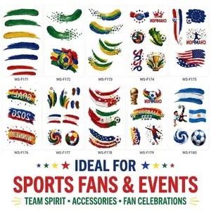 GLAD & HANDY Soccer Face Stickers for Adults, 10 Sheets Temporary Tattoos, Team Spirit Face and Body Decals for Sports Fans, Waterproof Cheek Stickers for Game Day, Watch Parties, Soccer Events, Team Celebrations, Fan Gatherings and Party Decorations