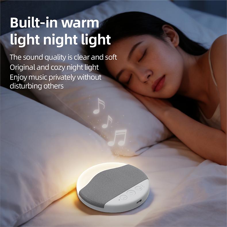 ZIZI SAUCE Ultra-Thin Bluetooth Pillow Speaker with Small Night Light white noise Bluetooth 6.0  Compatible with Android & iOS，Soft Immersive Sound Field, Air Conduction Audio Design, Pillow Speaker for Bedtime Music& Audiobooks, Sleep Sound,Portable