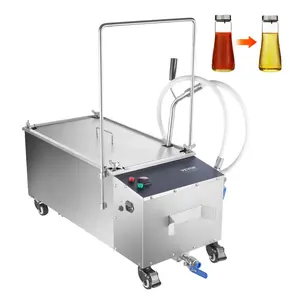 VEVOR Portable Oil Filtering Unit, 55L Tank, 10 L/min Filtering Speed, Equipped with Casters and Oil Hose, Ideal for Fast Food Venues