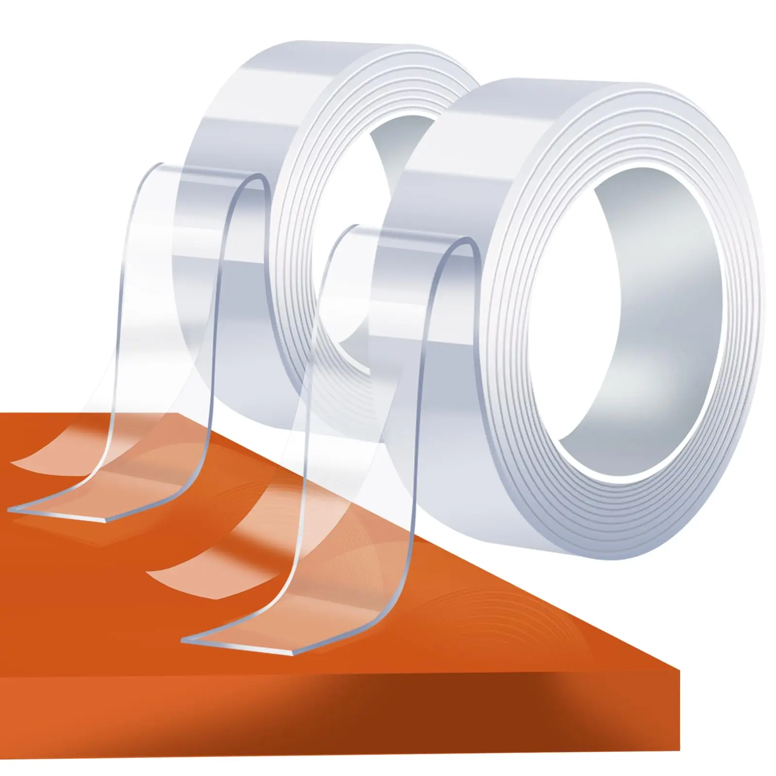 FloorGrip Ultra Double-Sided Nano Strong Adhesive Tape - 2 Rolls Pro Floorgrip System, 19.6ft Each, 10lb/in² Hold, Heavy Duty, Multi-Surface, Residue-Free Damage-Free Removal, Efficient Maintenance for Hardwood Floors, 2X 19.6Ft Nano-Adhesive Tape