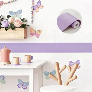 Peel and Stick Purple Mirror Border Wallpaper - Self-Adhesive Vinyl Frame Tape for Bathroom, Kitchen, Stairs, and More - Easy Installation, Removable, Stylish Modern Design, Bathroom Wallpaper, Decorative Wallpaper, Textured Finish