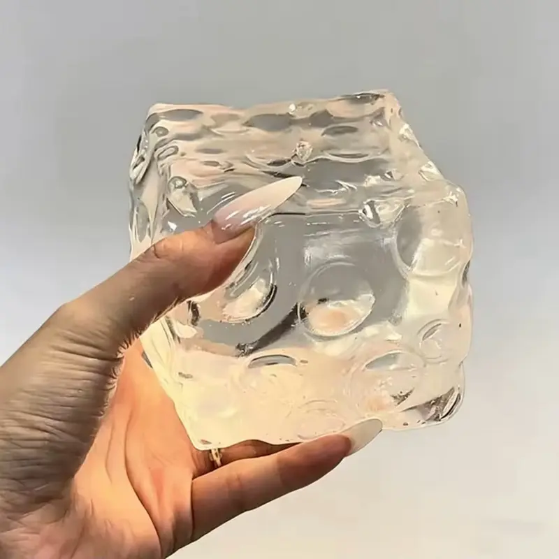 1-Pack Transparent Honey Cheese Squeeze Toy, Soft Material Fidget Item with Comfortable Squeezing Touch, Slow-Squish Stress Relief Tool, Small Holiday Gift for Stress & Anxiety Relief