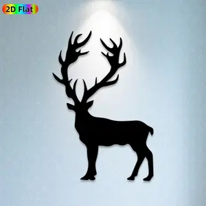 1pc Deer Metal Wall Art, Majestic Deer Statue Mural, Ideal Gift for Christmas, New Year, Animal Decor Enthusiasts, Weather-Resistant Metal Wall Decor Wall Sculptures, Perfect for Outdoor Fence & Living Room Wall, Unique Wildlife-Themed Home Decor