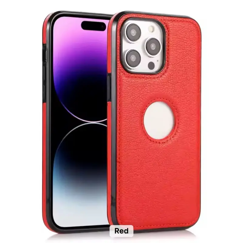 Luxury PU-TPU Leather Black Case for iPhones