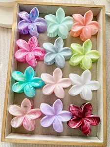 Elegant Gradient Floral Hair Claw Clips, Flower Hair Clip, Boho Style, Hair Claws Set, 12pcs/6pcs, 8cm, Perfect for Beach Vacations, Daily Wear, Ideal Gift