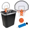 ARTCREATIVITY Clip-On Trash Can Basketball Set for Children - High-Quality Plastic Backboard, Pump-Up Ball, Rubber Grip Ball, Realistic Colors, Pump, Easy Assembly, Indoor Sports Toy, Birthday & Holiday Gift