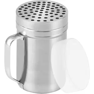 14oz Metal Parmesan Cheese Shaker with Large Holes - With Handle - Chili Flakes Dispensers - Pizza Shaker | Style: Coarse