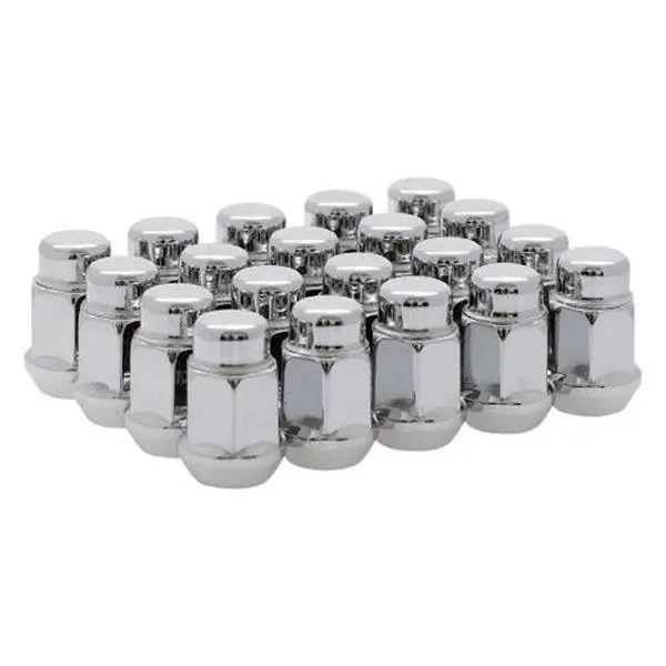 (QTY 20) 1/2" Chrome 3/4" Hex Style Conical Lug Nuts
