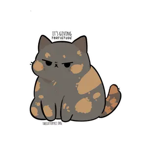 It's Giving Tortietude Cat Sticker
