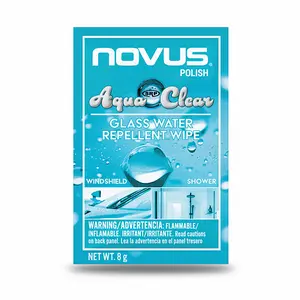 Novus AquaClear Glass Water Repellent Wipes Multi-Pack Protects Windows Windshields Mirrors & Shower Glass Streak-Free Rain-Repelling Shine for Household Use