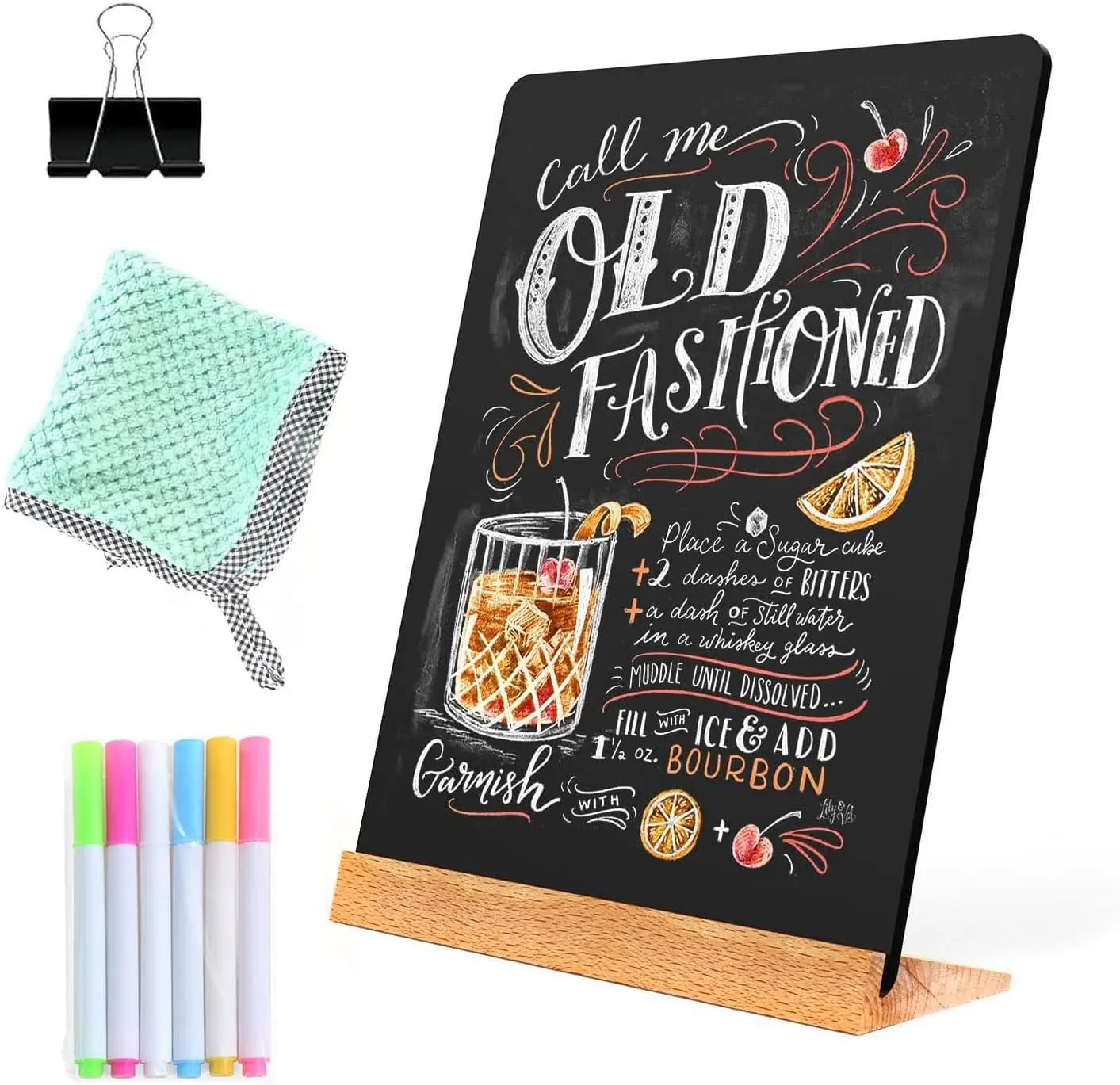 8.7x12 Inch Tabletop Chalkboard with  Holder 1 Pack